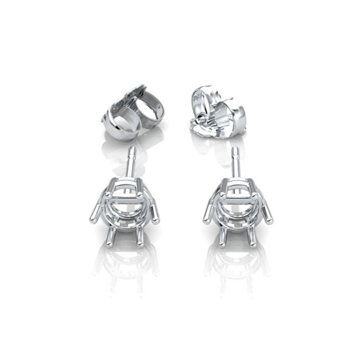 14K White Gold Studs Earring Setting