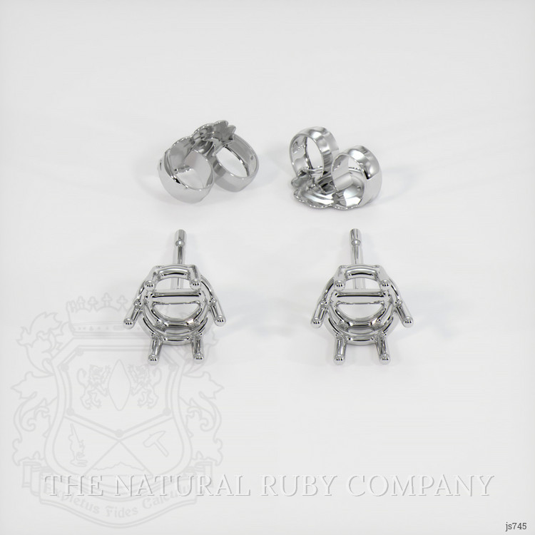 14K White Gold Studs Earring Setting