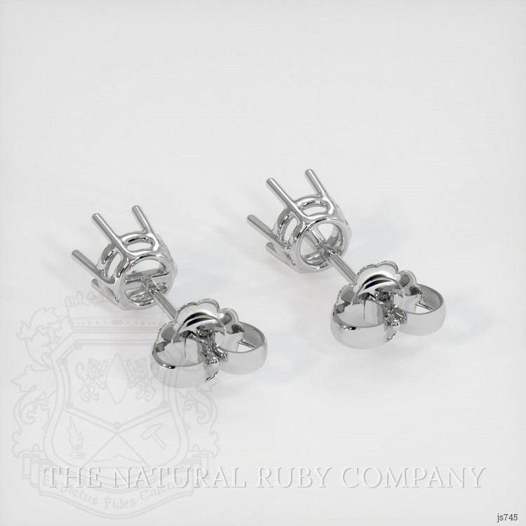 14K White Gold Studs Earring Setting