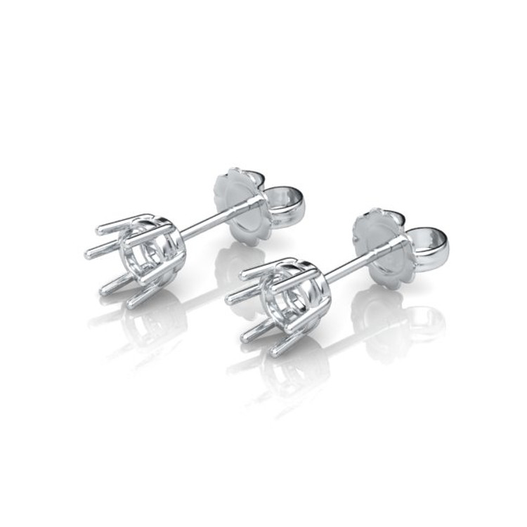 18K White Gold Studs Earring Setting