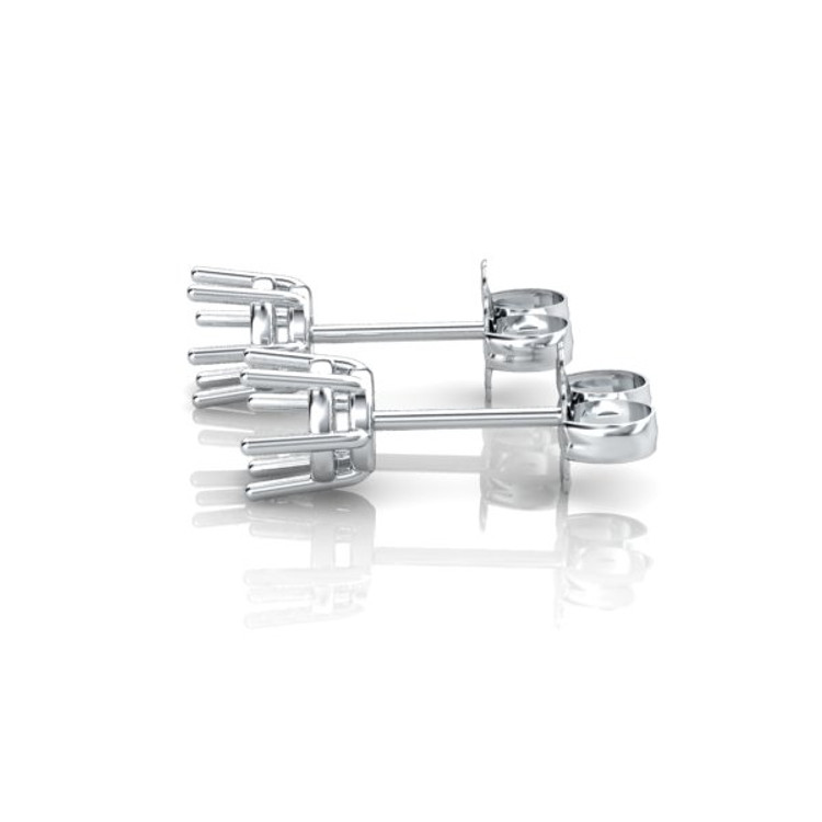 18K White Gold Studs Earring Setting