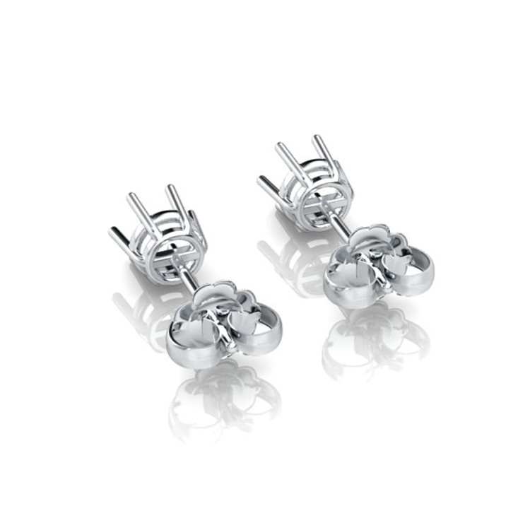 18K White Gold Studs Earring Setting