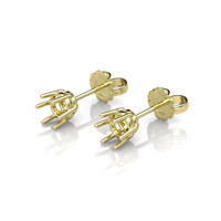 18K Yellow Gold Studs Earring Setting Video