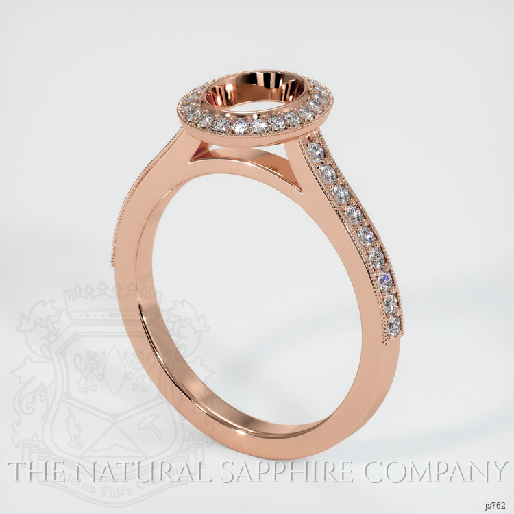 14K Rose Gold Pave Ring Setting