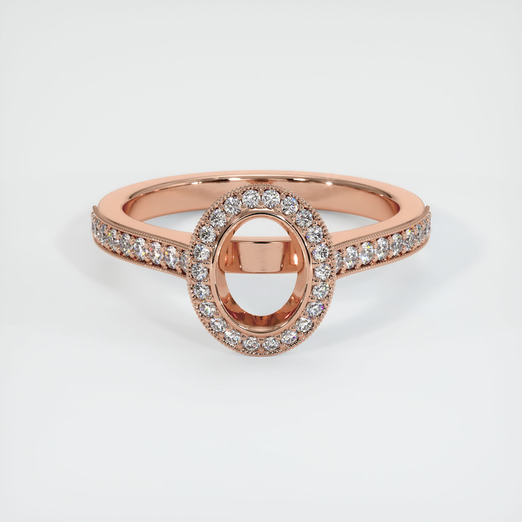 14K Rose Gold Pave Ring Setting