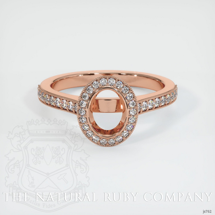 14K Rose Gold Pave Ring Setting