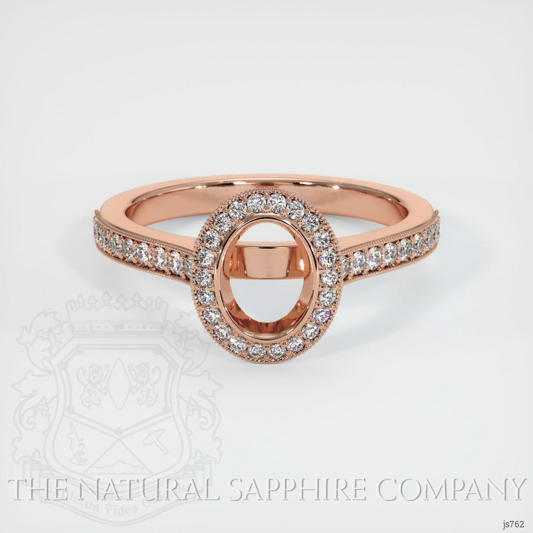 14K Rose Gold Pave Ring Setting