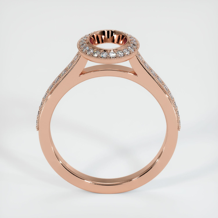 14K Rose Gold Pave Ring Setting