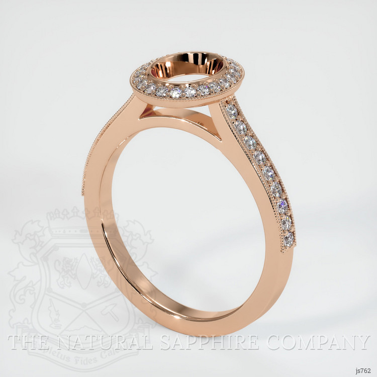 18K Rose Gold Pave Ring Setting