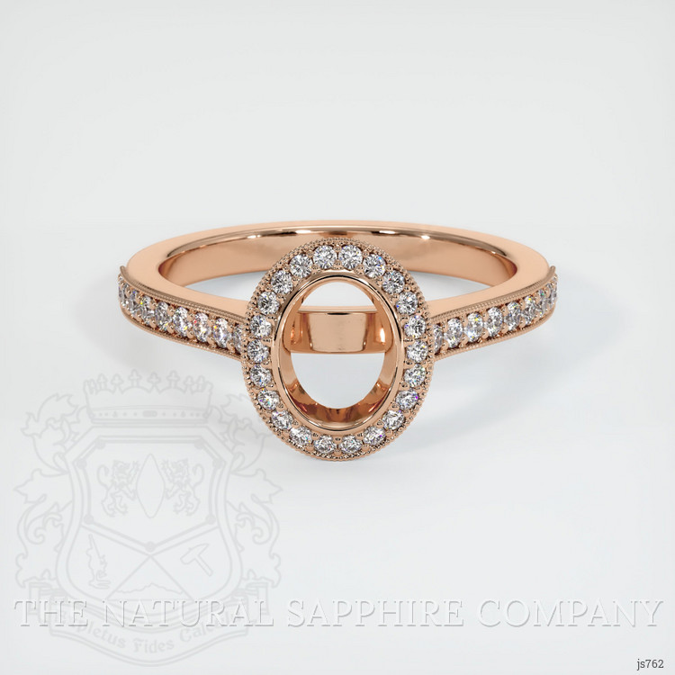 18K Rose Gold Pave Ring Setting