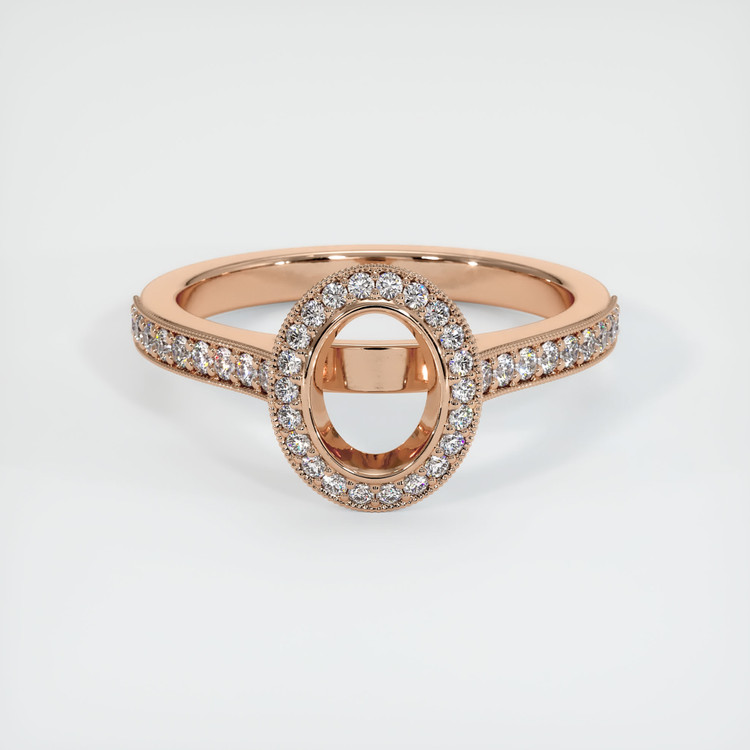 18K Rose Gold Pave Ring Setting