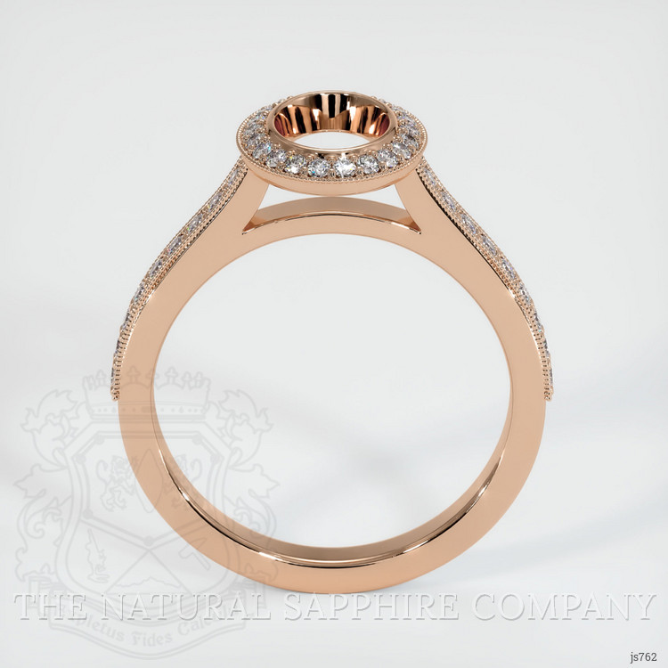 18K Rose Gold Pave Ring Setting