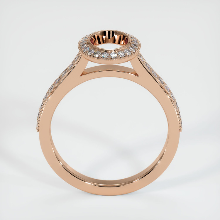 18K Rose Gold Pave Ring Setting
