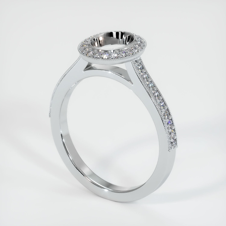 14K White Gold Pave Ring Setting