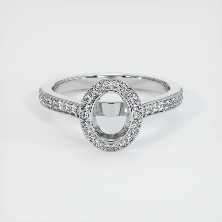 14K White Gold Pave Ring Setting