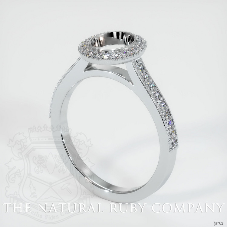 18K White Gold Pave Ring Setting