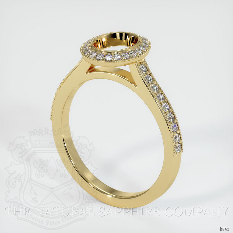 14K Yellow Gold Pave Ring Setting
