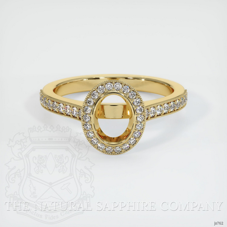 14K Yellow Gold Pave Ring Setting