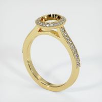 Pave Emerald Ring 0.64 Ct., 18K Yellow Gold Combination Setting
