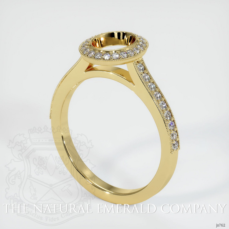 18K Yellow Gold Pave Ring Setting