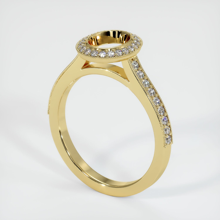 18K Yellow Gold Pave Ring Setting