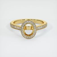 18K Yellow Gold Pave Ring Setting Image