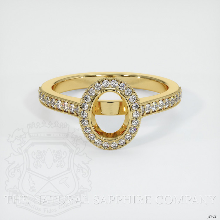 18K Yellow Gold Pave Ring Setting