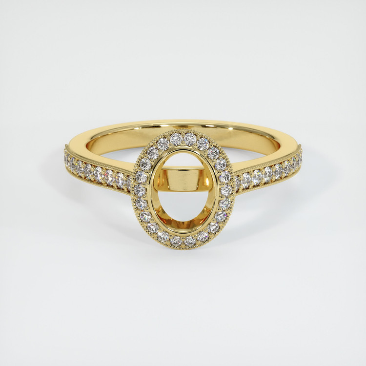 18K Yellow Gold Pave Ring Setting