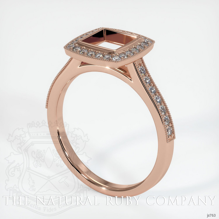 14K Rose Gold Pave Ring Setting