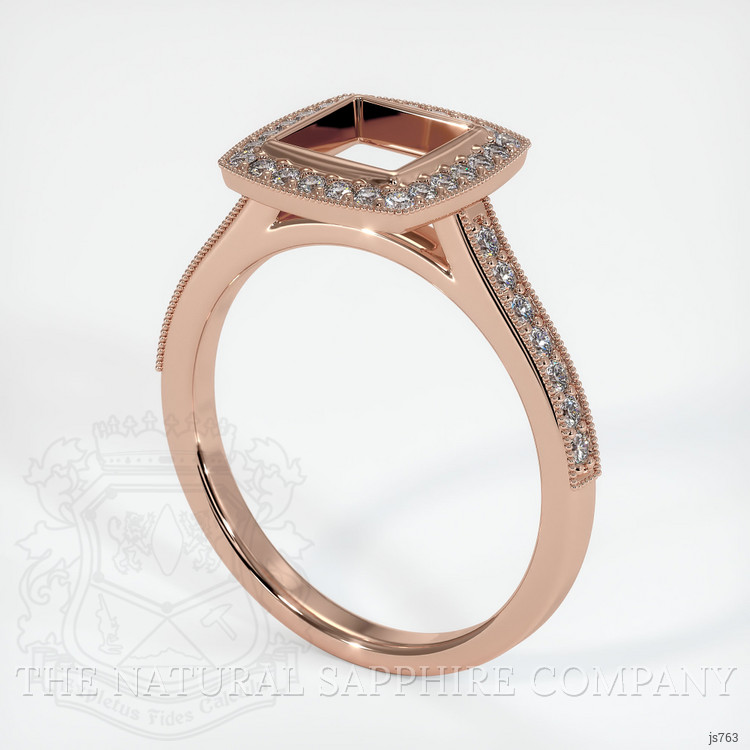 14K Rose Gold Pave Ring Setting