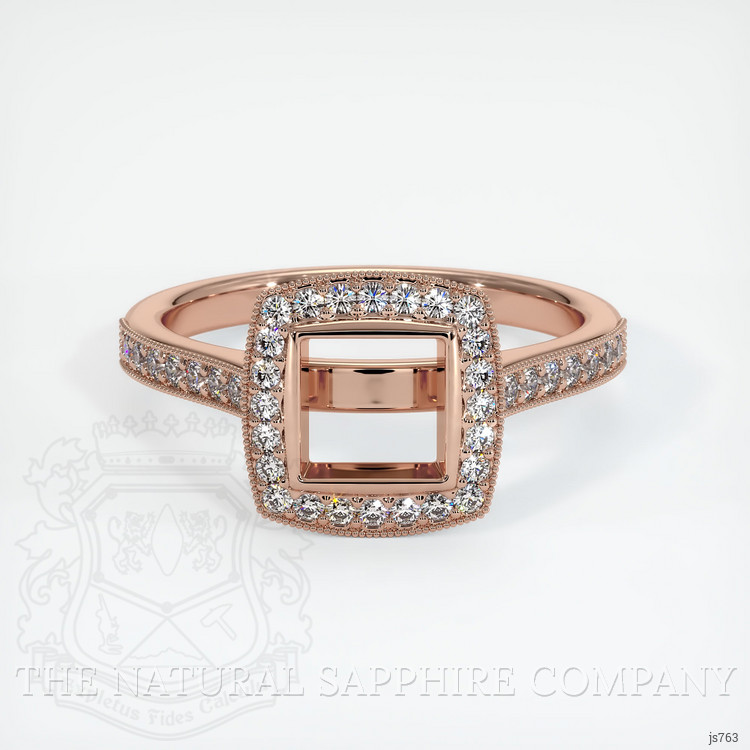 14K Rose Gold Pave Ring Setting