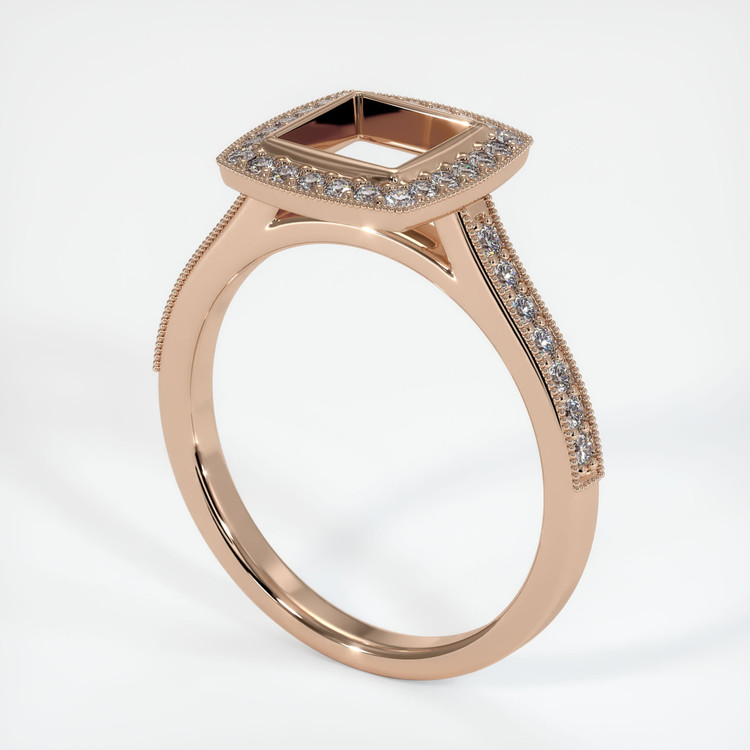 18K Rose Gold Pave Ring Setting
