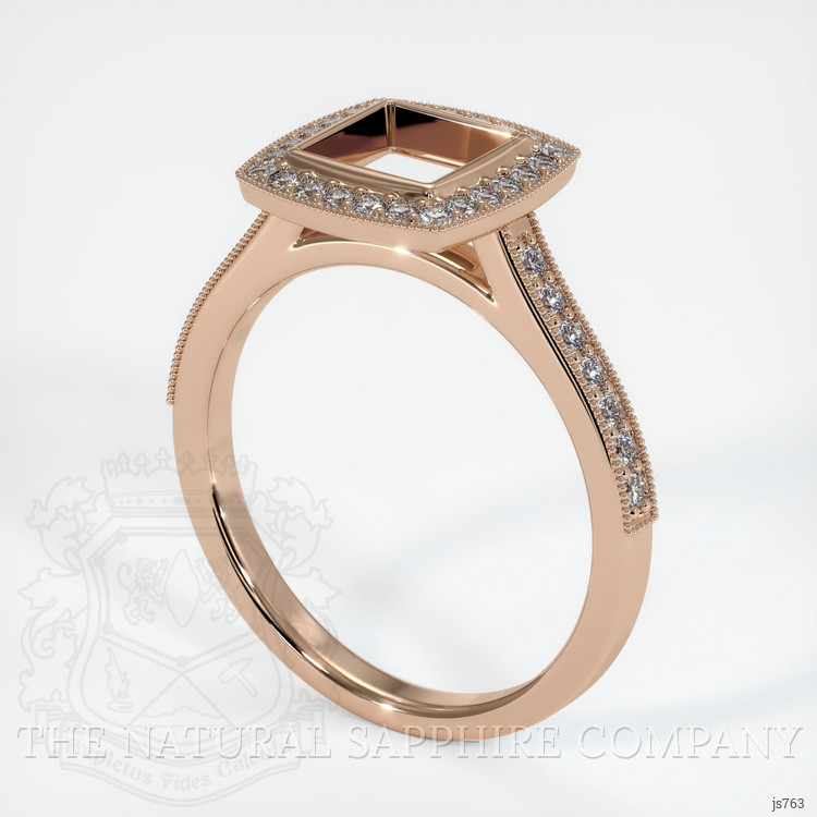 18K Rose Gold Pave Ring Setting
