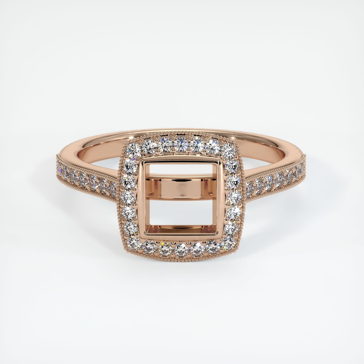 18K Rose Gold Pave Ring Setting