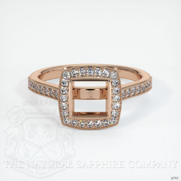 18K Rose Gold Pave Ring Setting
