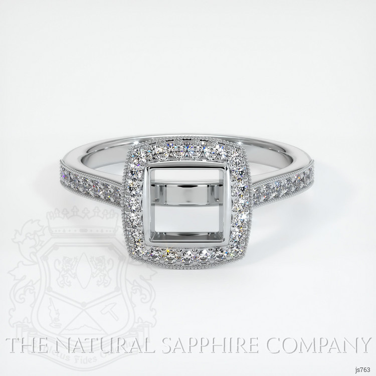 14K White Gold Pave Ring Setting