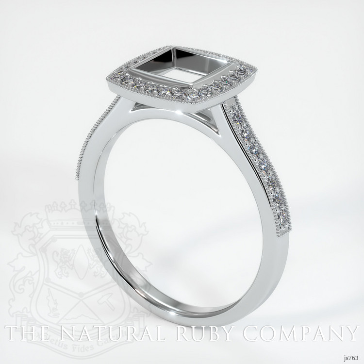 18K White Gold Pave Ring Setting