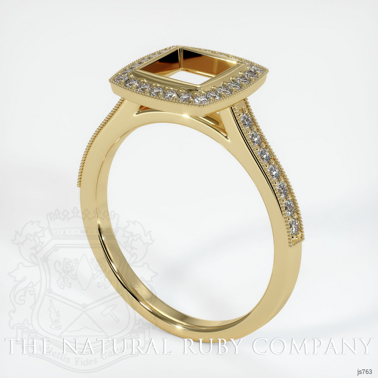 14K Yellow Gold Pave Ring Setting