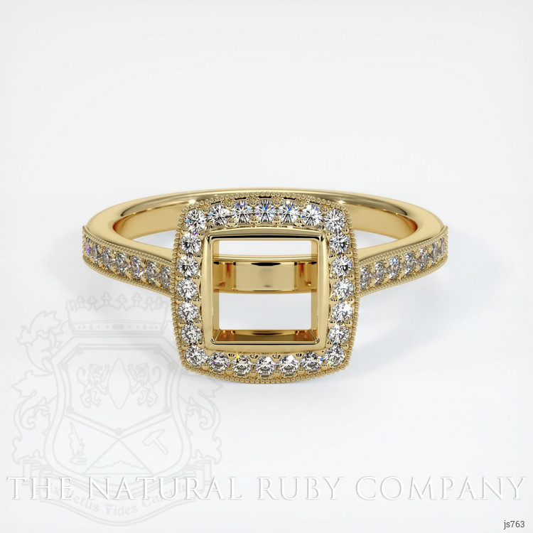 14K Yellow Gold Pave Ring Setting