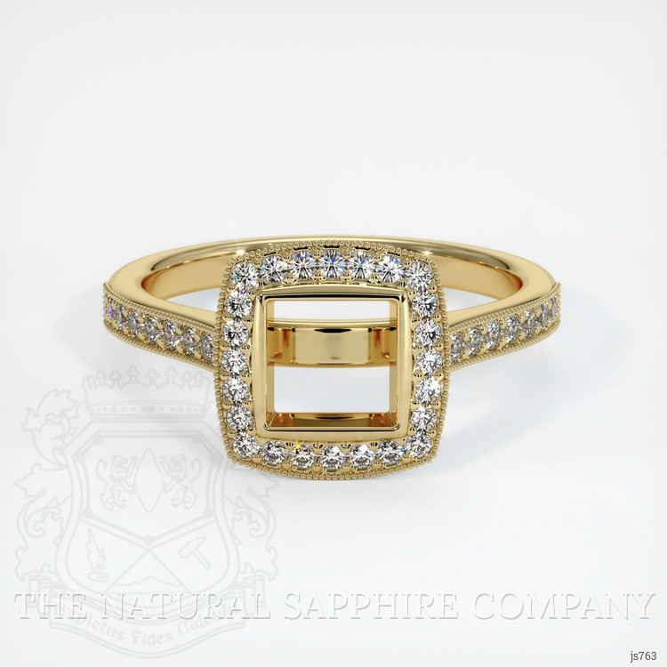 14K Yellow Gold Pave Ring Setting