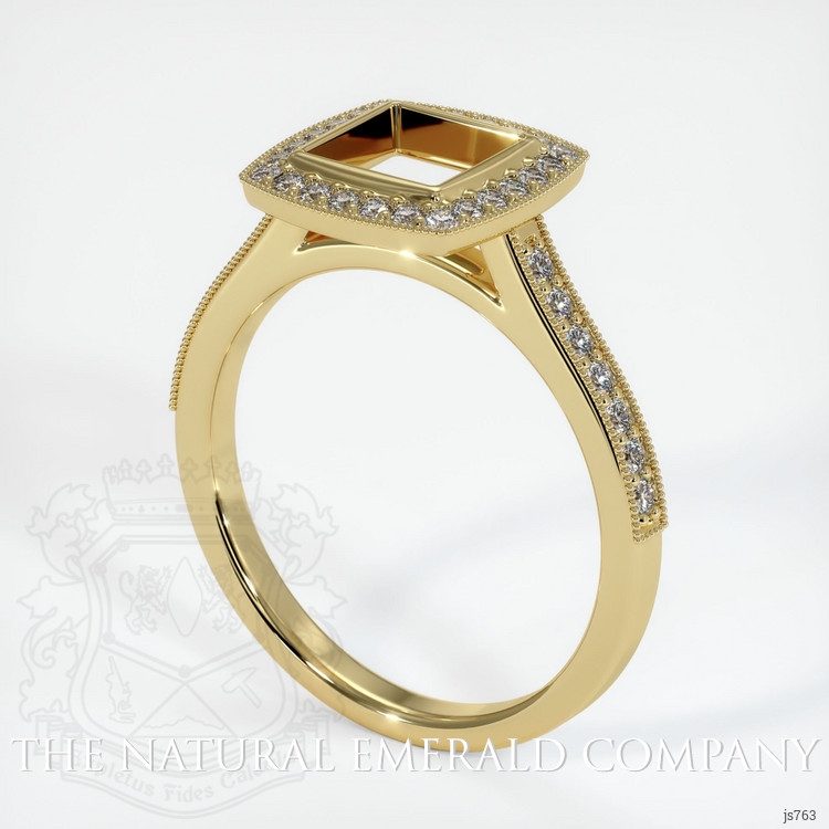 18K Yellow Gold Pave Ring Setting