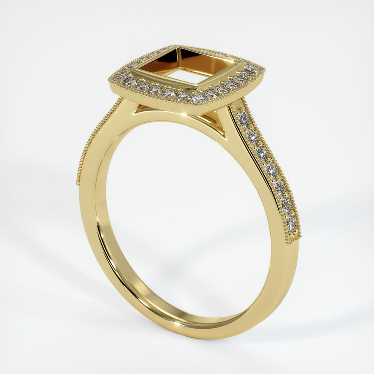 18K Yellow Gold Pave Ring Setting