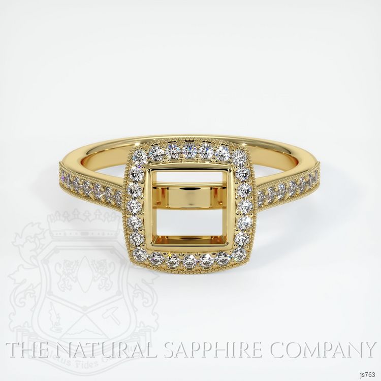 18K Yellow Gold Pave Ring Setting