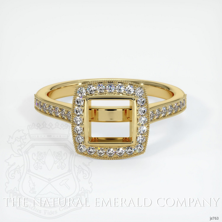 18K Yellow Gold Pave Ring Setting