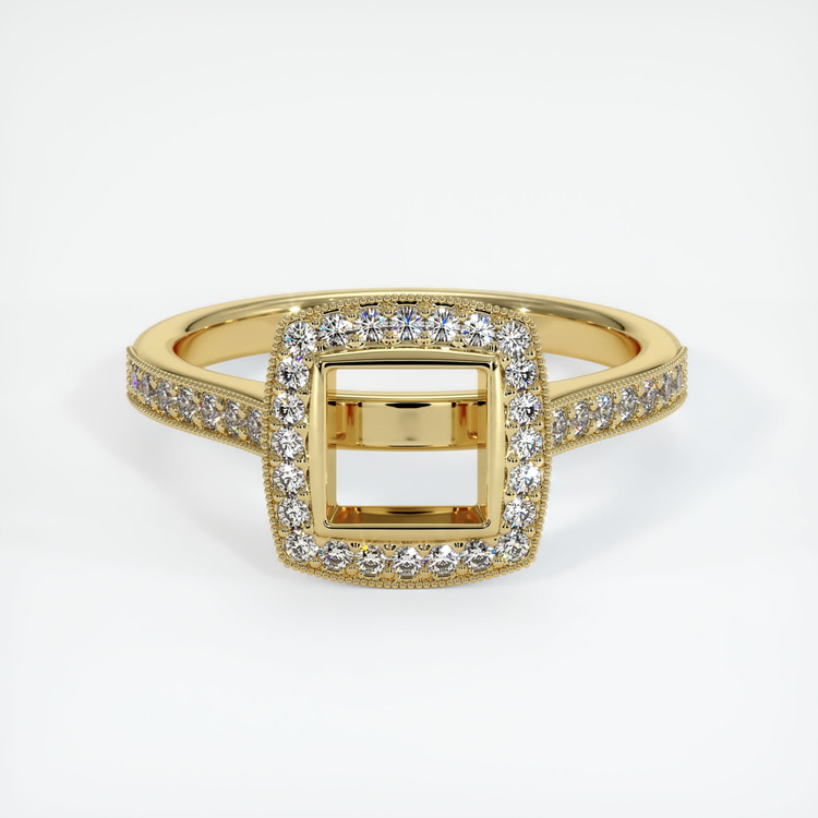 18K Yellow Gold Pave Ring Setting