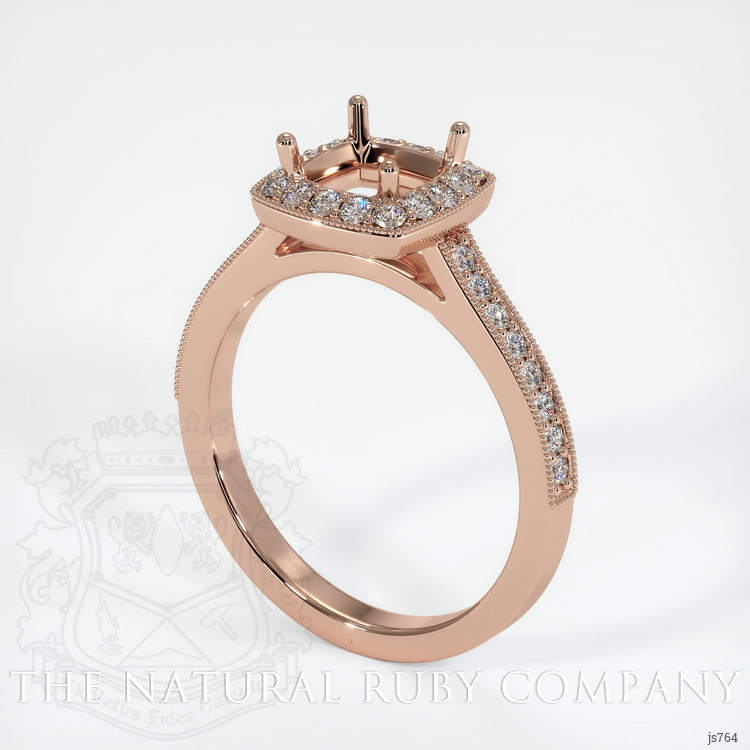 14K Rose Gold Pave Ring Setting