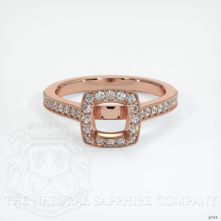 14K Rose Gold Pave Ring Setting