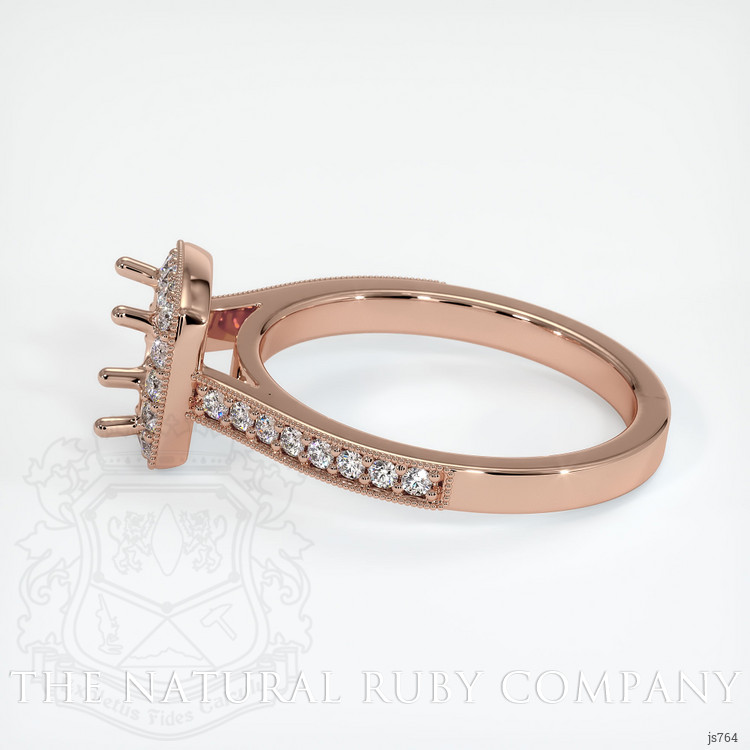 14K Rose Gold Pave Ring Setting