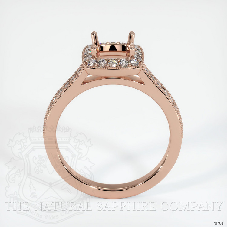 14K Rose Gold Pave Ring Setting