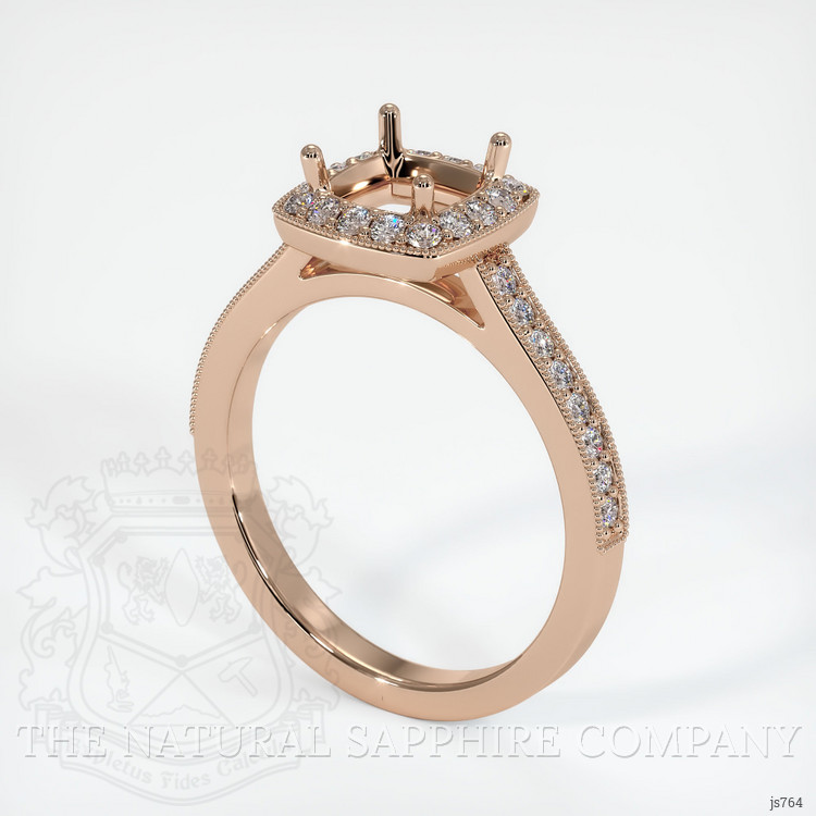18K Rose Gold Pave Ring Setting